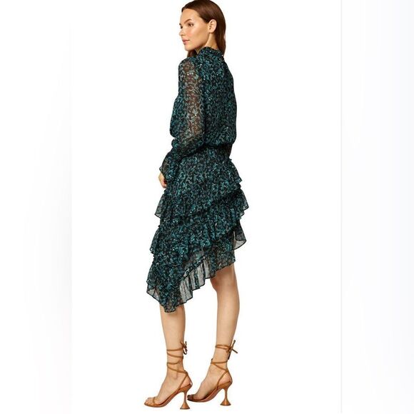 Revolve Dresses & Skirts - MISA Los Angeles "Savanna" floral Print Assymetrical Ruffle Hem Dress S NWT